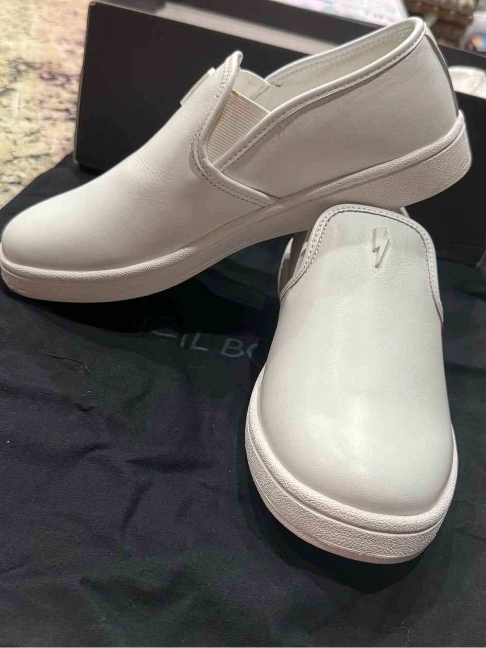 NIB Neil Barrett W SZ EU 37 White Slip-On Casual Sneakers